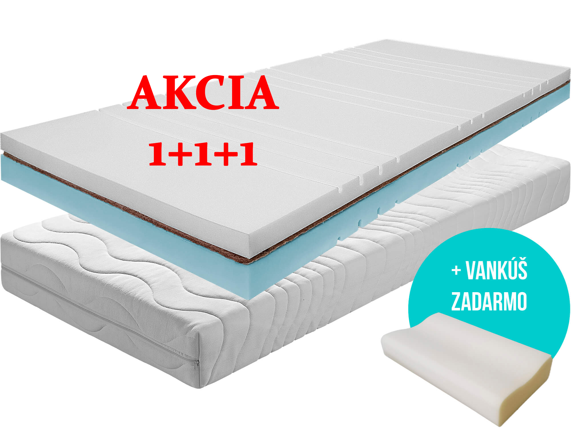 Obrázok pre Matrac SONIC COCO 1 + 1 + darček 2x vankúš